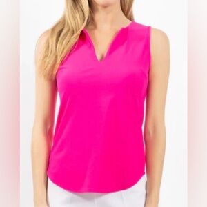 Jude Connally Hot Pink Fitted Sleeveless V-neck Summer Top M NWOT